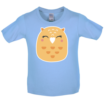 Smiley Face Mrs Owl Kids T Shirt