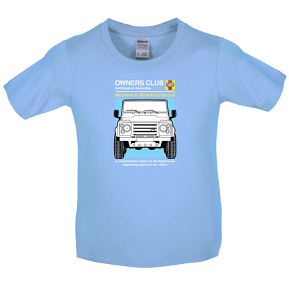 Car Owners Manual Land Rover Kids T Shirt