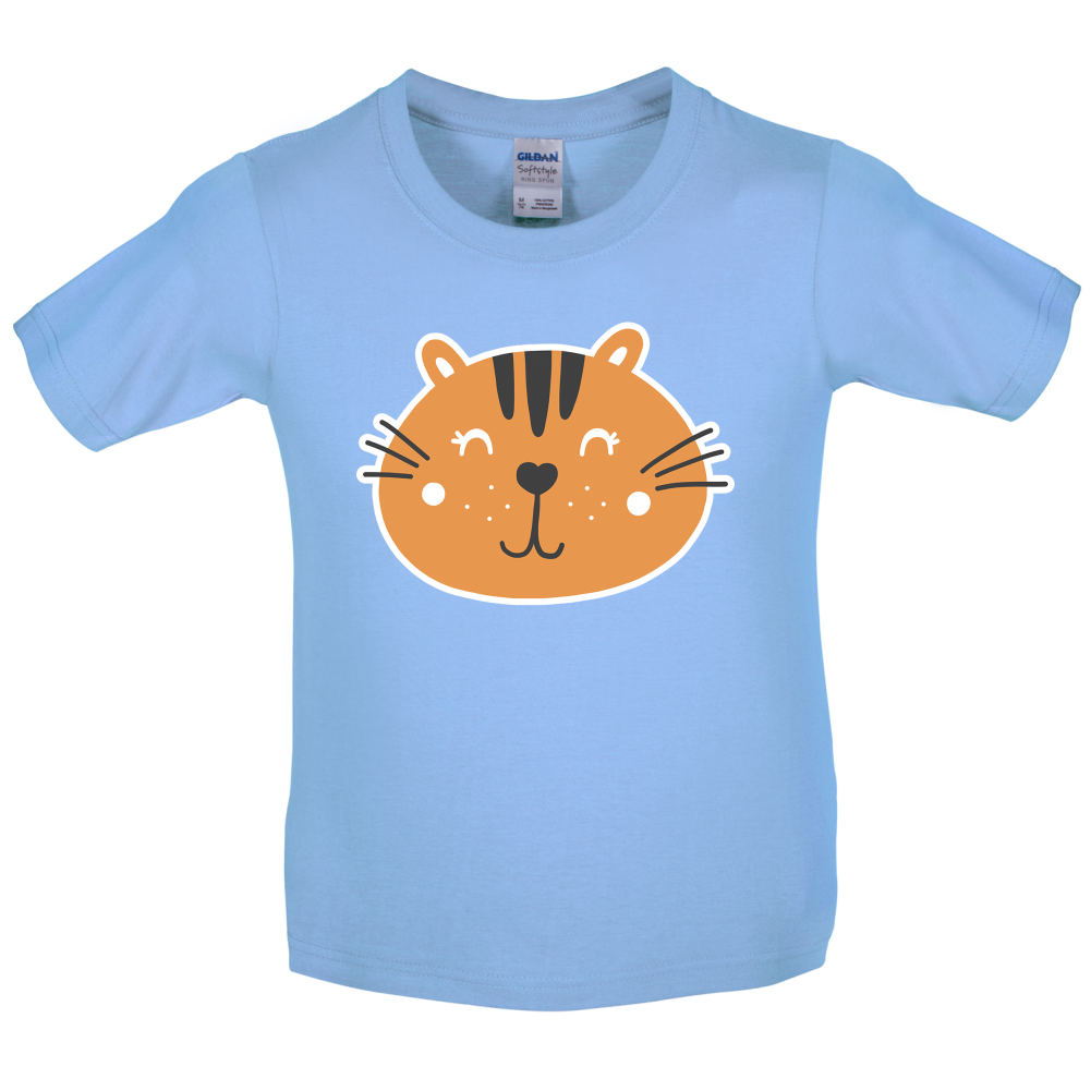 Smiley Face Tiger Kids T Shirt