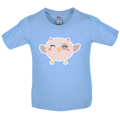 Smiley Face Baby Owl Kids T Shirt