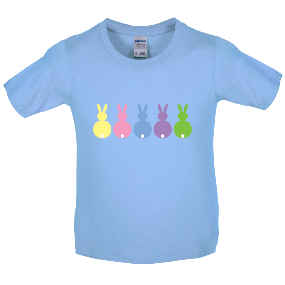 Multi Colour Easter Bunny's Kids T Shirt