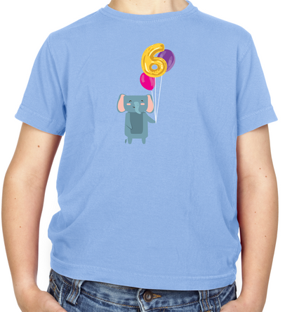 6th Birthday Elephant Kids T Shirt