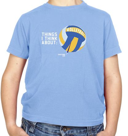 I Thiink About Volleyball Kids T Shirt