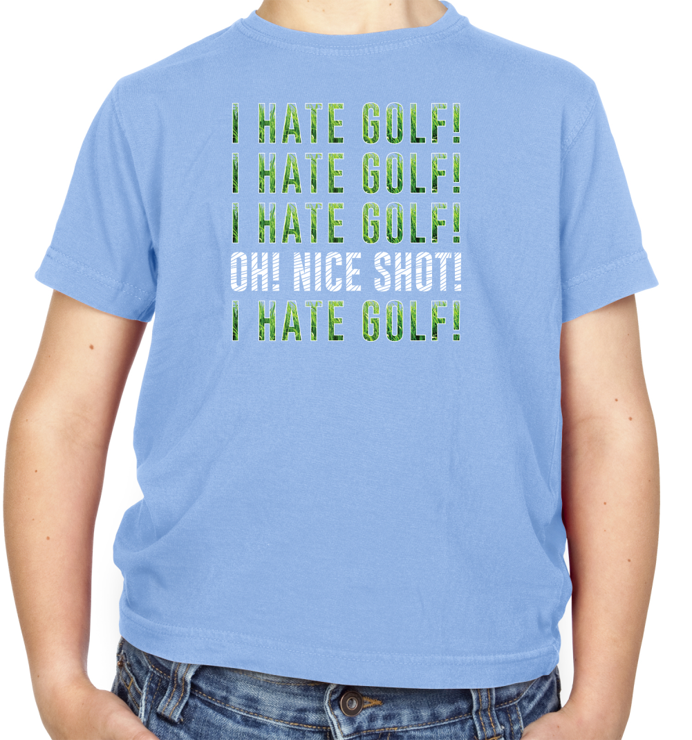 I Hate Golf Kids T Shirt