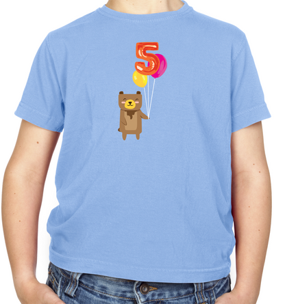 5th Birthday Bear Kids T Shirt