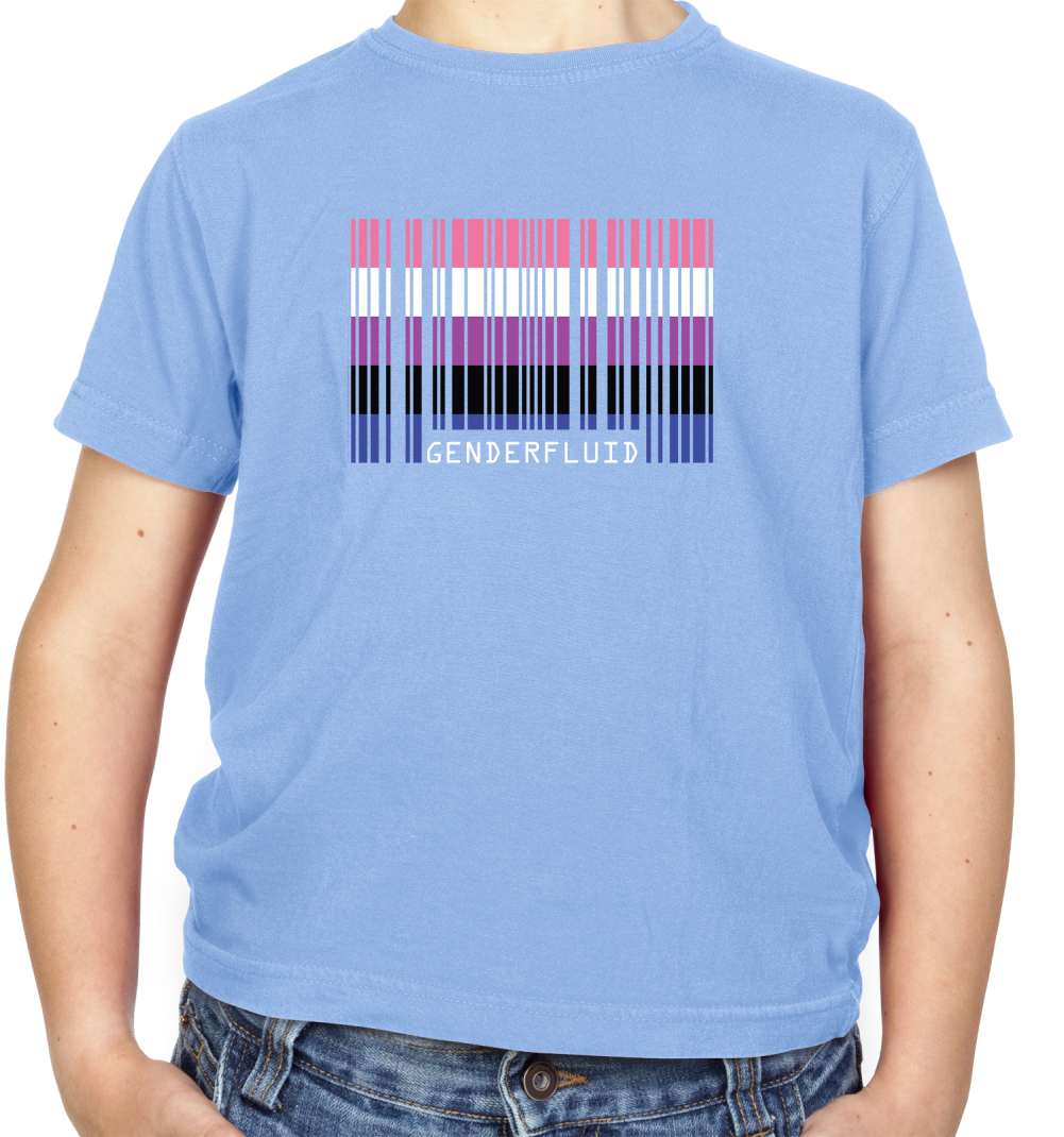 LGBT Barcode Flags - Gender Fluid Kids T Shirt