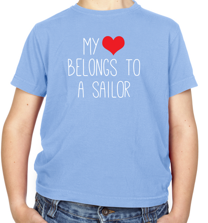 My Heart Belongs To A Sailor Kids T Shirt