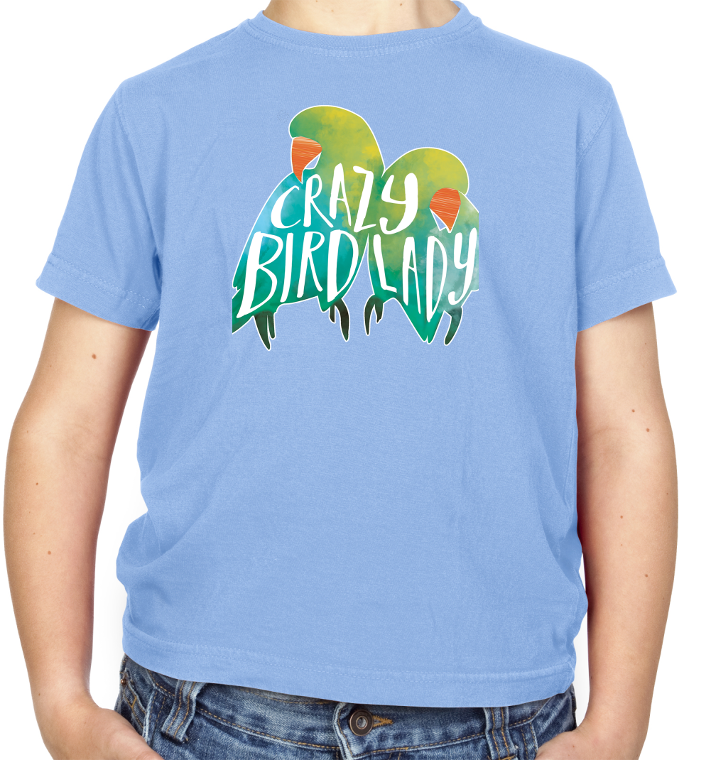 Crazy Bird Lady Kids T Shirt