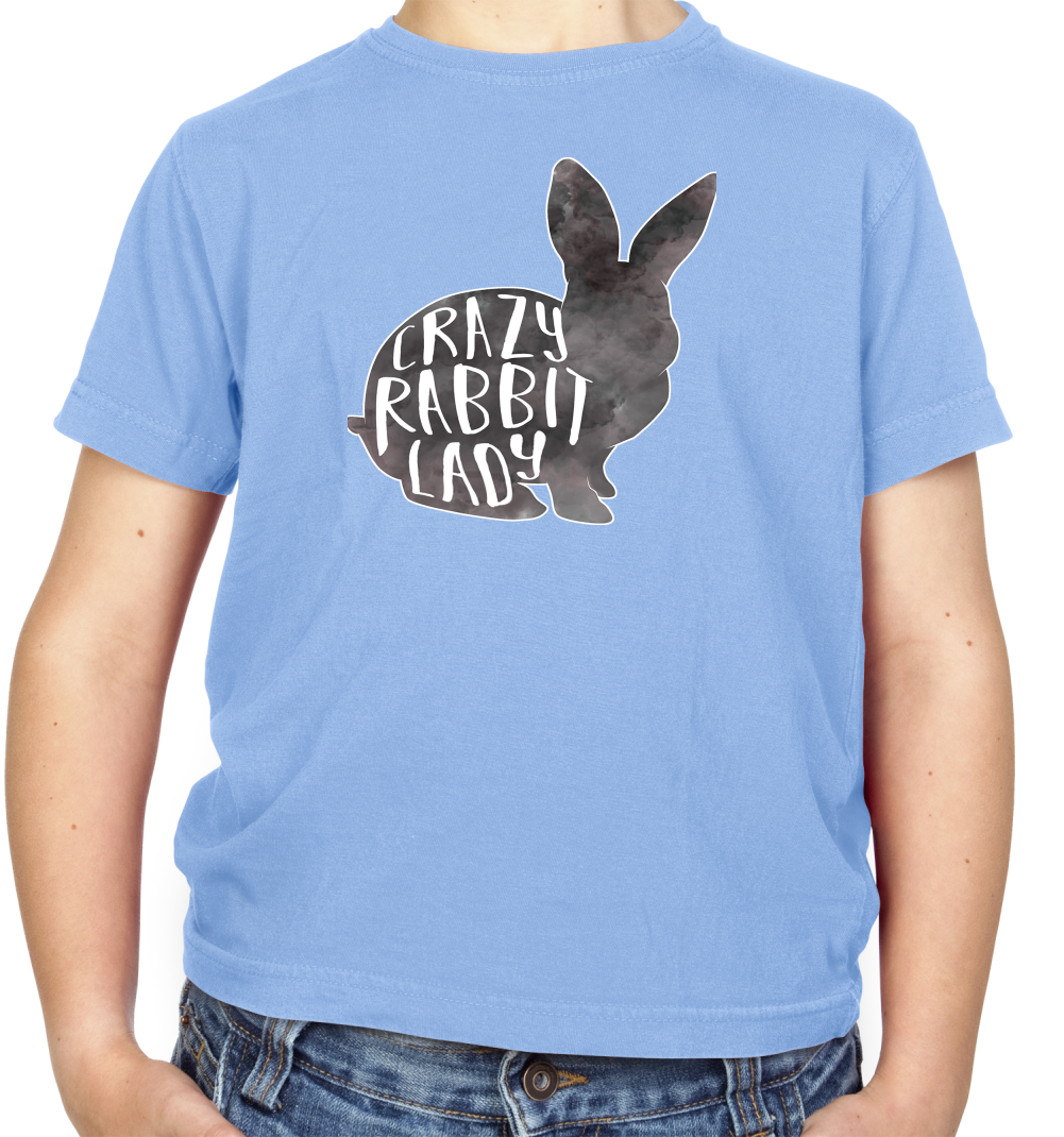 Crazy Rabbit Lady Kids T Shirt