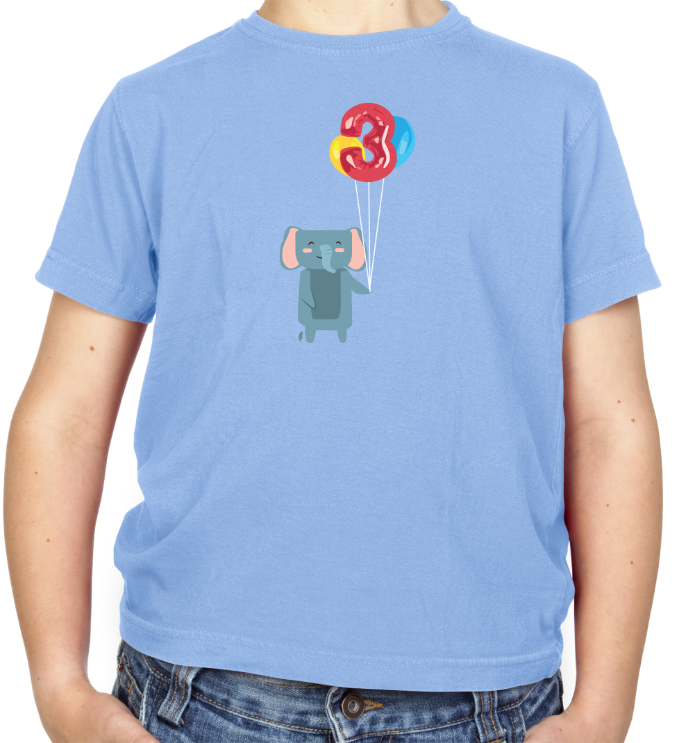 3rd Birthday Elephant Kids T Shirt