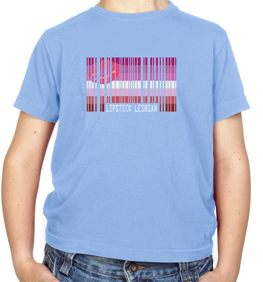 LGBT Barcode Flags - Lipstick Lesbian Kids T Shirt