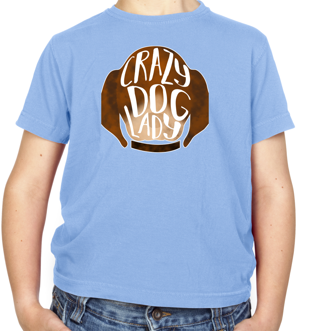 Crazy Dog Lady Kids T Shirt