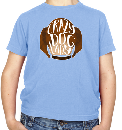 Crazy Dog Lady Kids T Shirt