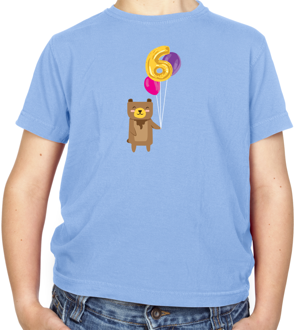 6th Birthday Bear Kids T Shirt