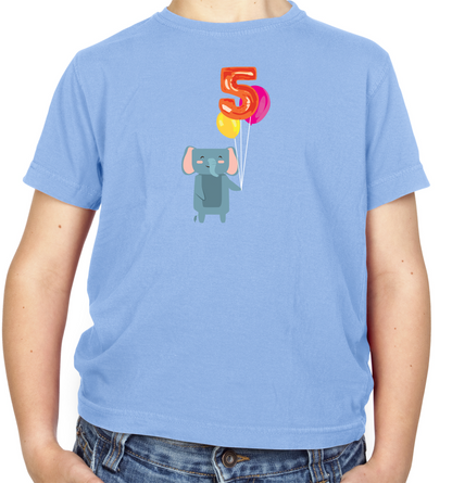 5th Birthday Elephant Kids T Shirt