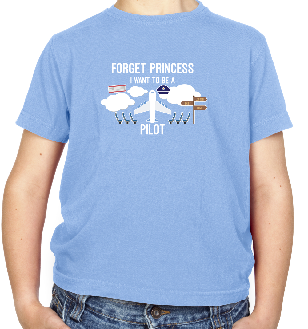 Forget Princess Pilot Kids T Shirt