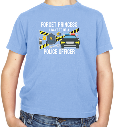 Forget Princess Police Officer Kids T Shirt