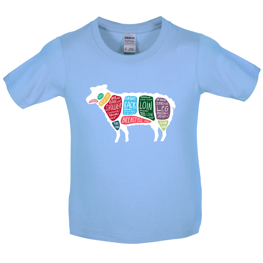 Butcher Sheep Diagram Kids T Shirt