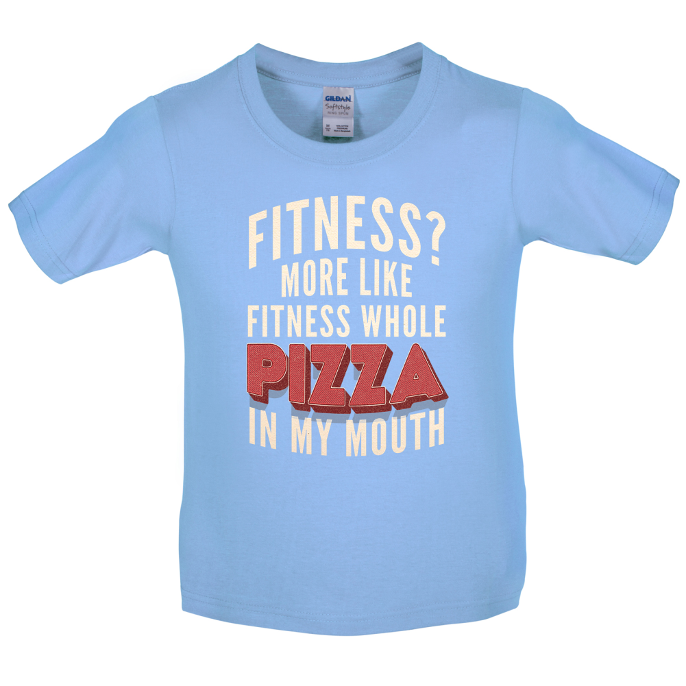 Fitness Pizza In My Mouth Kids T Shirt