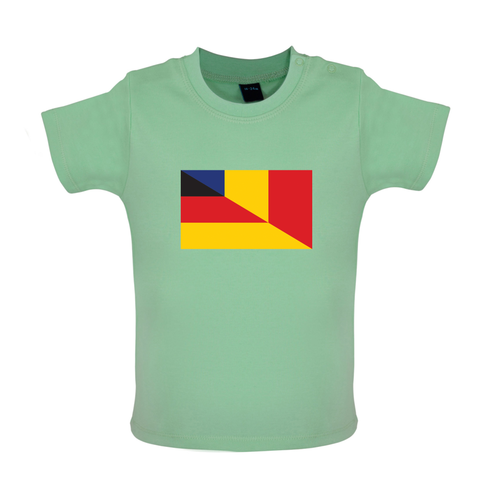 Half German Half Romanian Flag Baby T Shirt