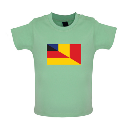 Half German Half Romanian Flag Baby T Shirt