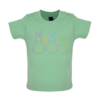 Bunny Family Outline Baby T Shirt