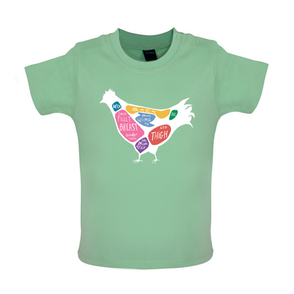 Butcher Chicken Diagram Baby T Shirt