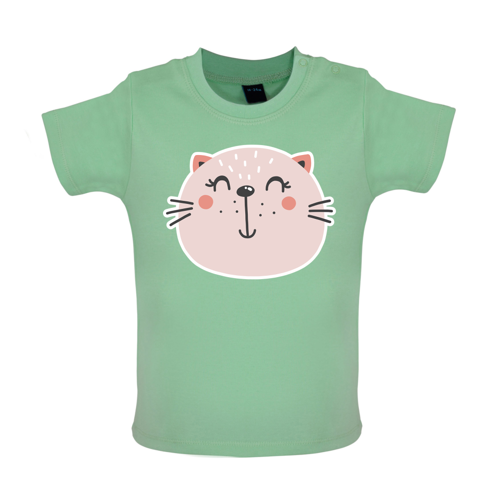 Smiley Face Cat Baby T Shirt