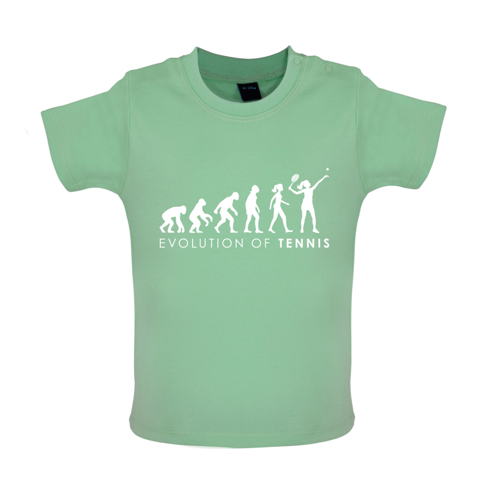 Evolution Of Woman Tennis Baby T Shirt