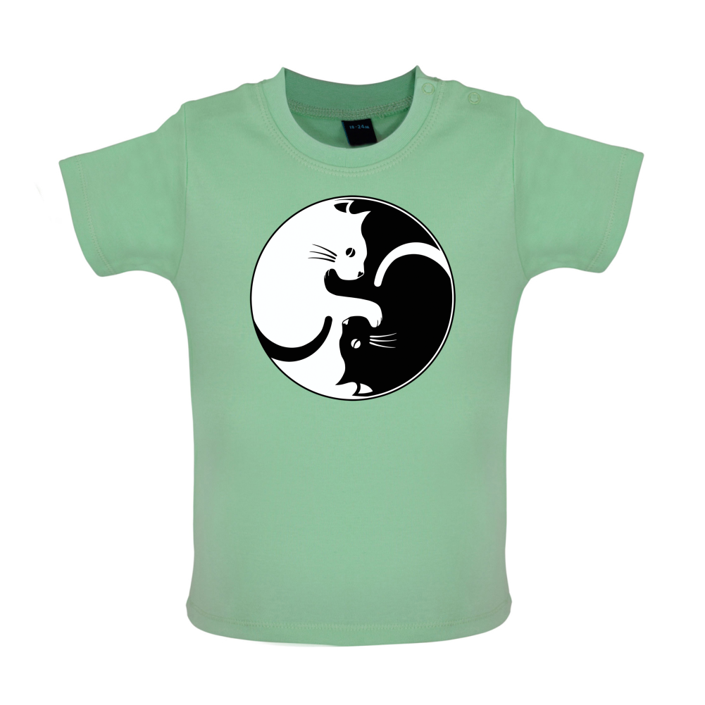 Yin Yang Cat Baby T Shirt