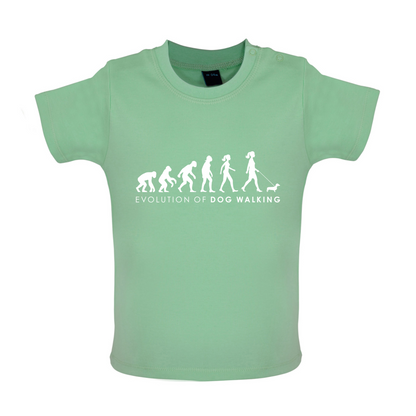 Evolution Of Woman Dog Walking Baby T Shirt