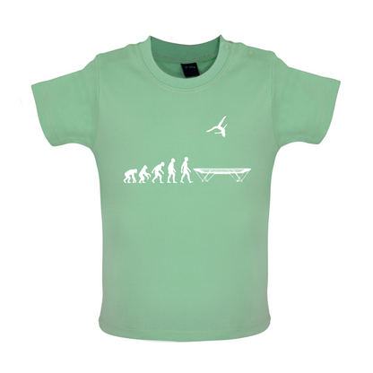 Evolution Of Man Trampolining Baby T Shirt