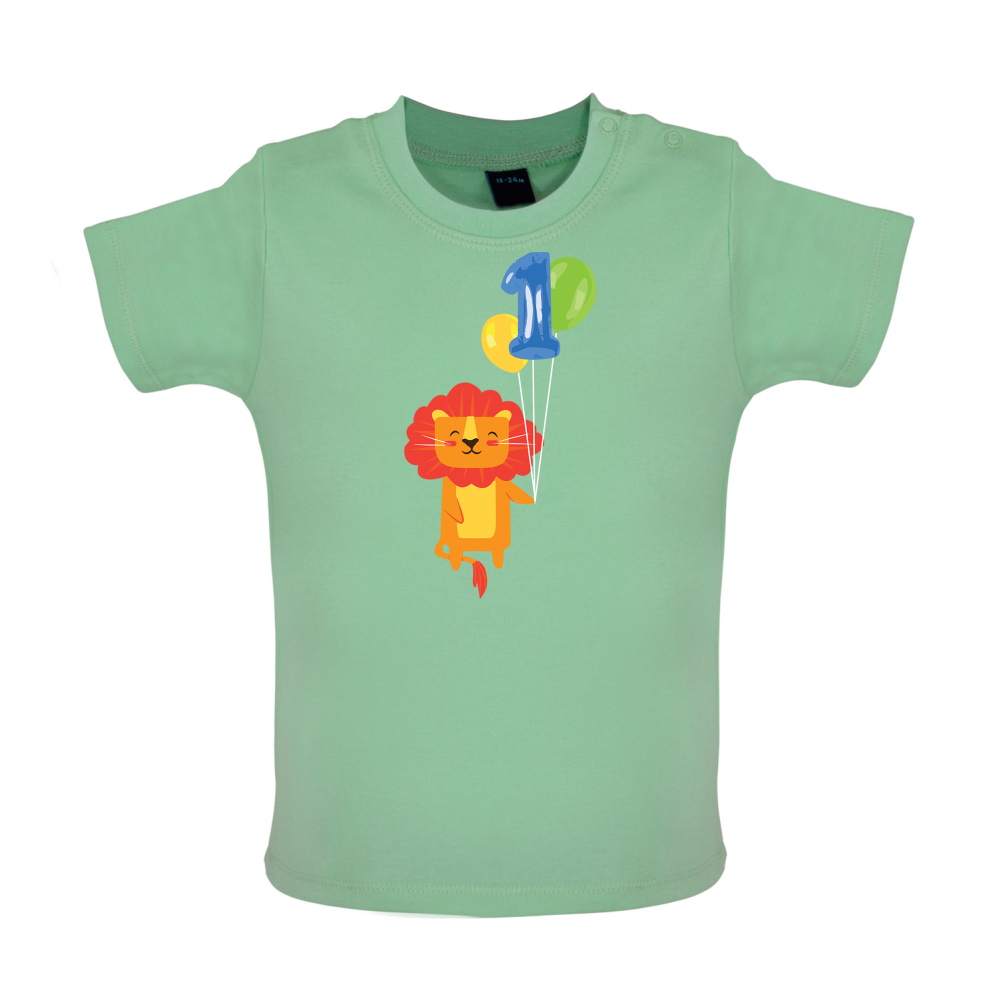 1st Birthday Lion Baby T Shirt