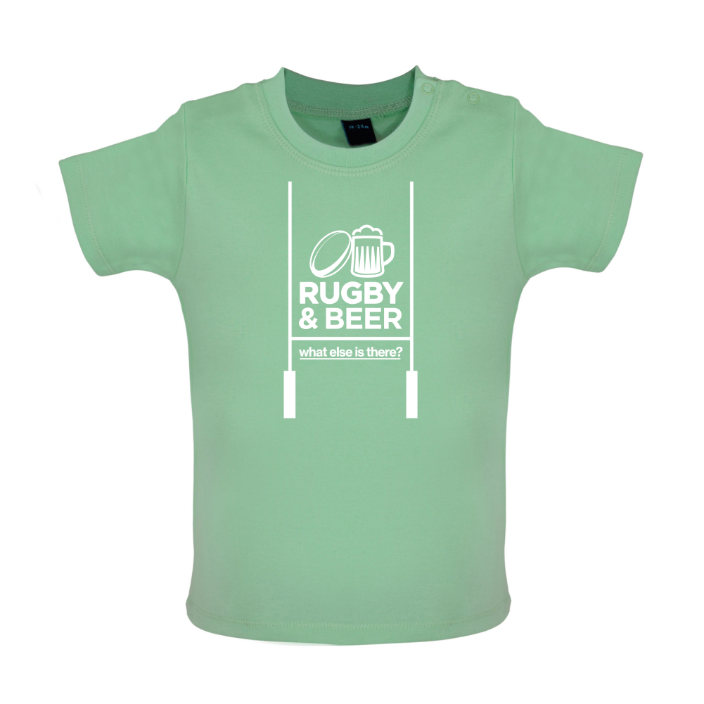 Rugby And Beer Baby T Shirt