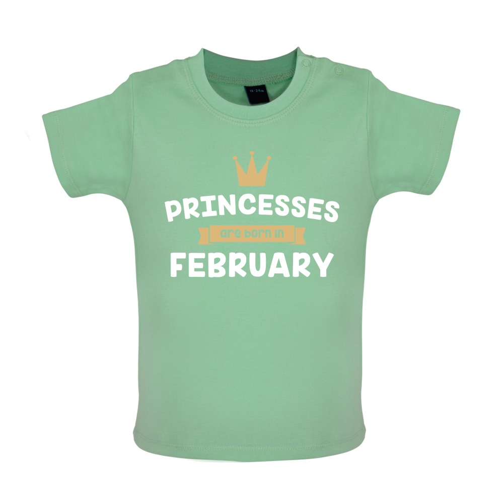 Princesses Are Born In February Baby T Shirt