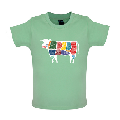 Butcher Cow Diagram Baby T Shirt