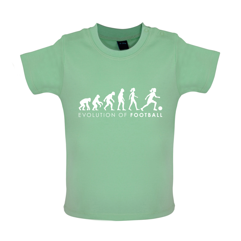 Evolution Of Woman Football Baby T Shirt