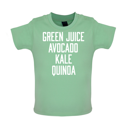 Green Juice Avocado Kale Baby T Shirt