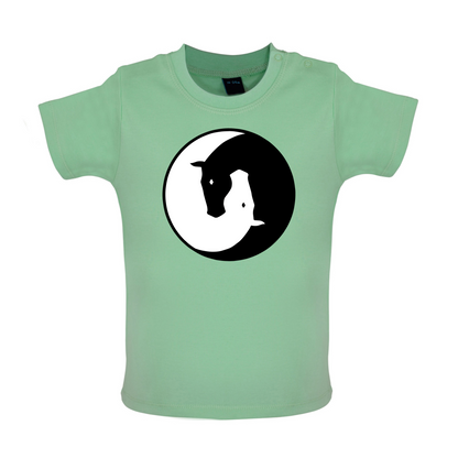 Yin Yang Horses Baby T Shirt