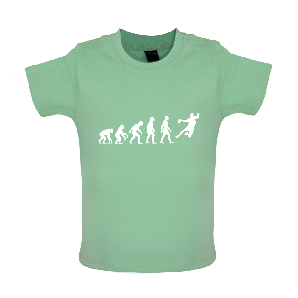 Evolution Of Man Handball Baby T Shirt