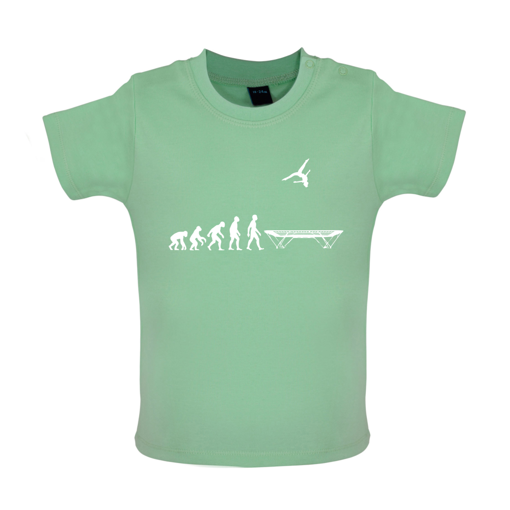 Evolution Of Man Trampolining Baby T Shirt