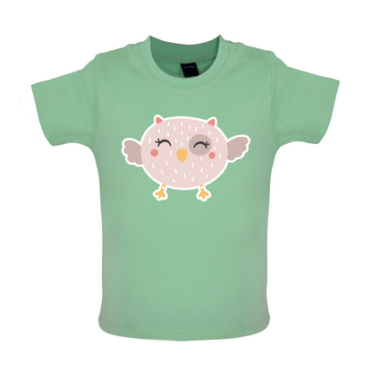Smiley Face Baby Owl Baby T Shirt