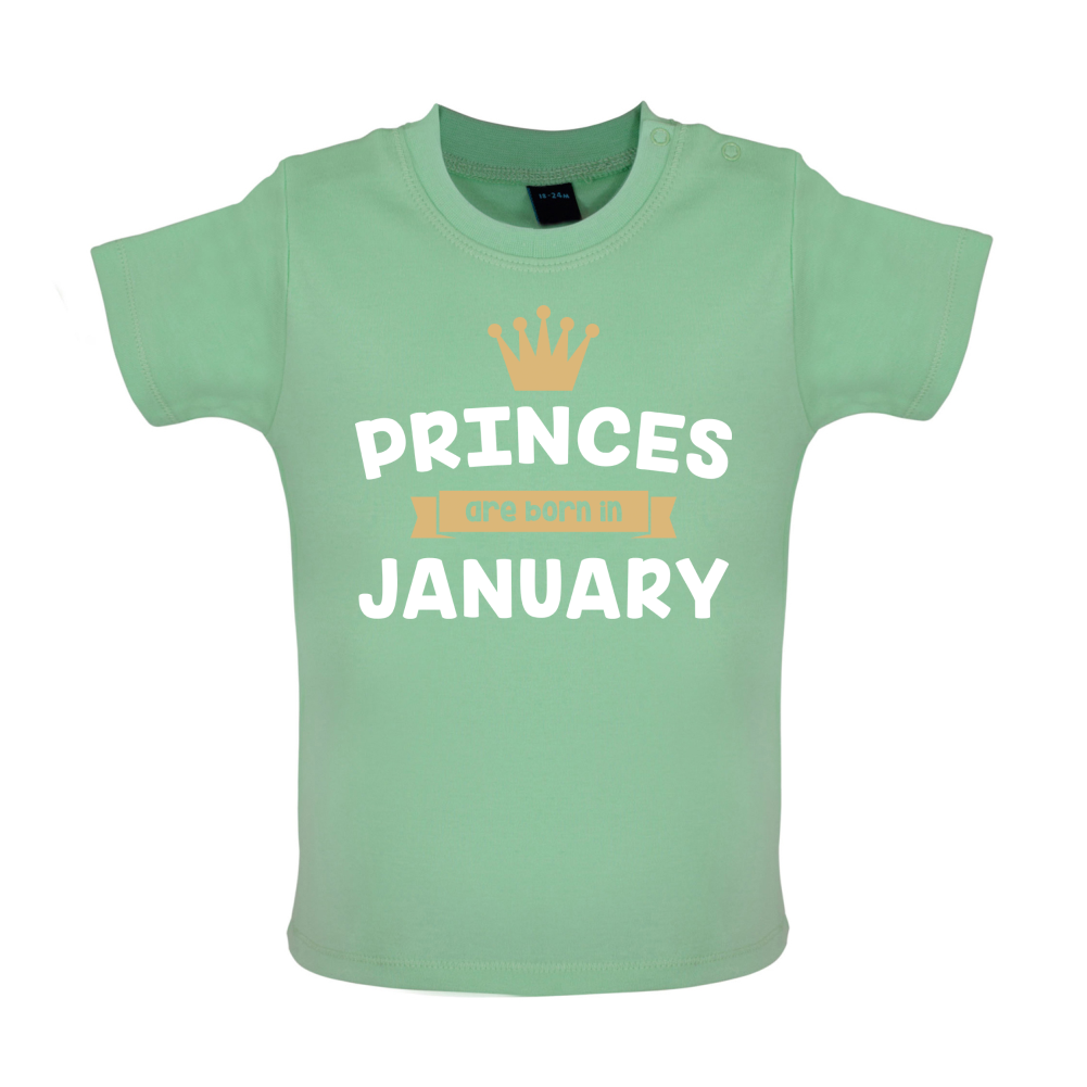 Princes Are Born In January Baby T Shirt