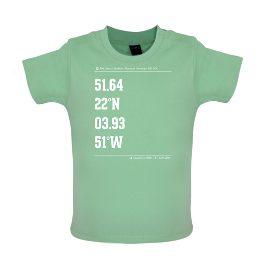 Stadium Coordinates Swansea Baby T Shirt