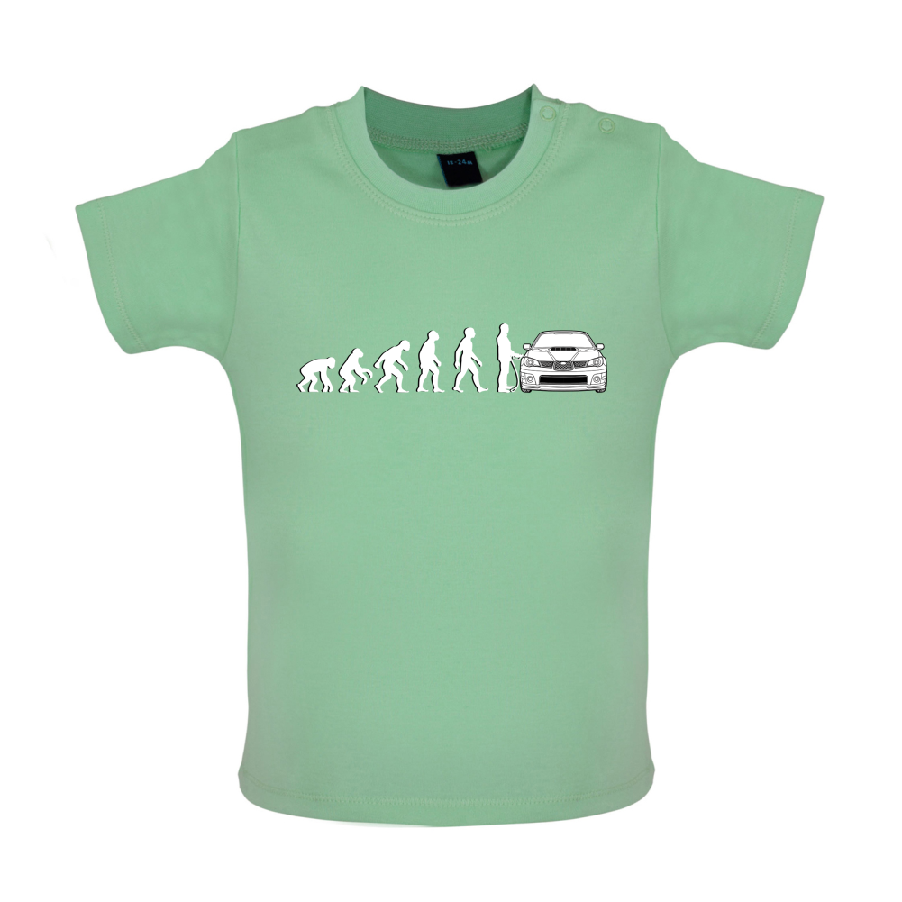 Evolution of Man Impreza Driver Baby T Shirt