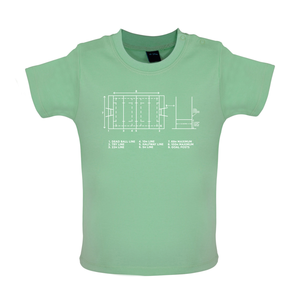 Rugby Pitch Diagram Baby T Shirt