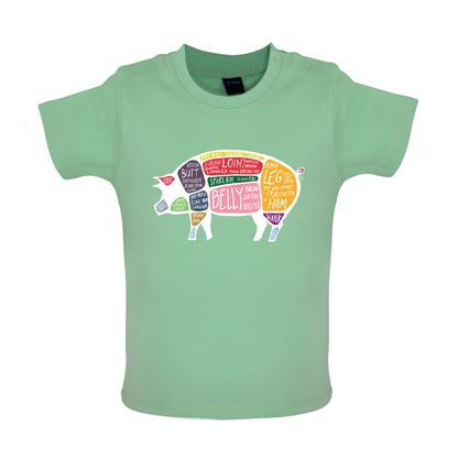 Butcher Pig Diagram Baby T Shirt