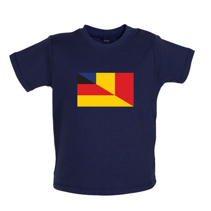 Half German Half Romanian Flag Baby T Shirt