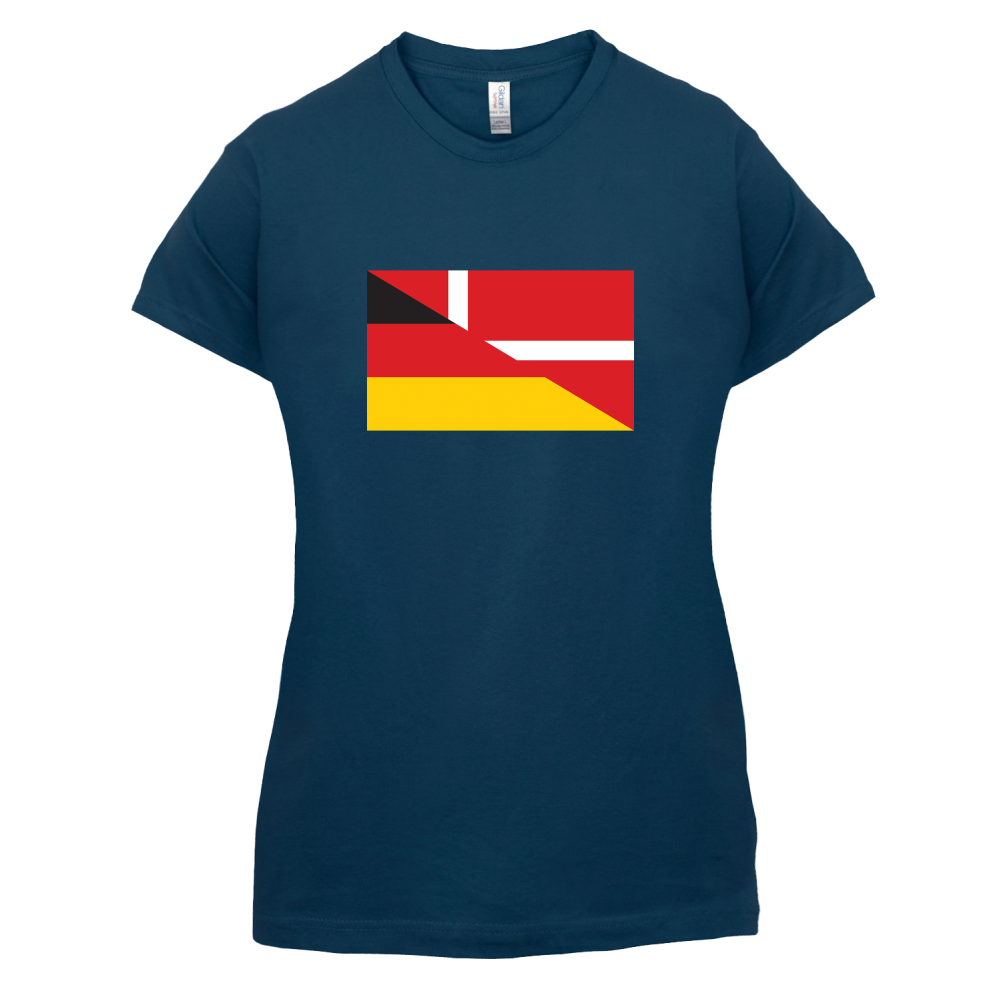 Half German Half Danish Flag T Shirt