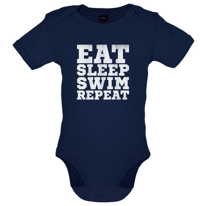 Eat Sleep Swim Repeat Baby T Shirt